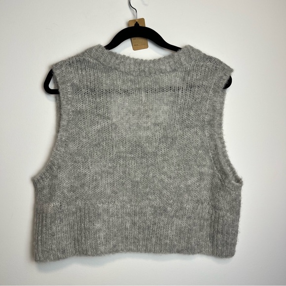 🐑 NWT Free People Dream Maker Vest Light Heather Grey | Sz Small | Alpaca Blend - Picture 7 of 11